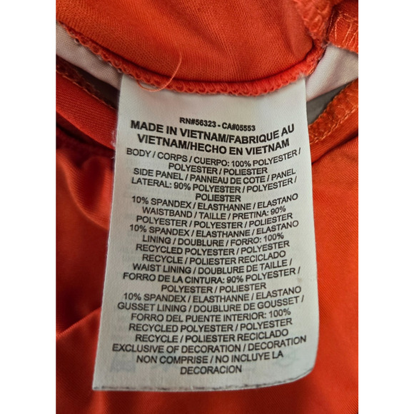 Nike Womens Running Shorts Medium Orange Geo Groove Printed Dri Fit Active Gym - Picture 6 of 7